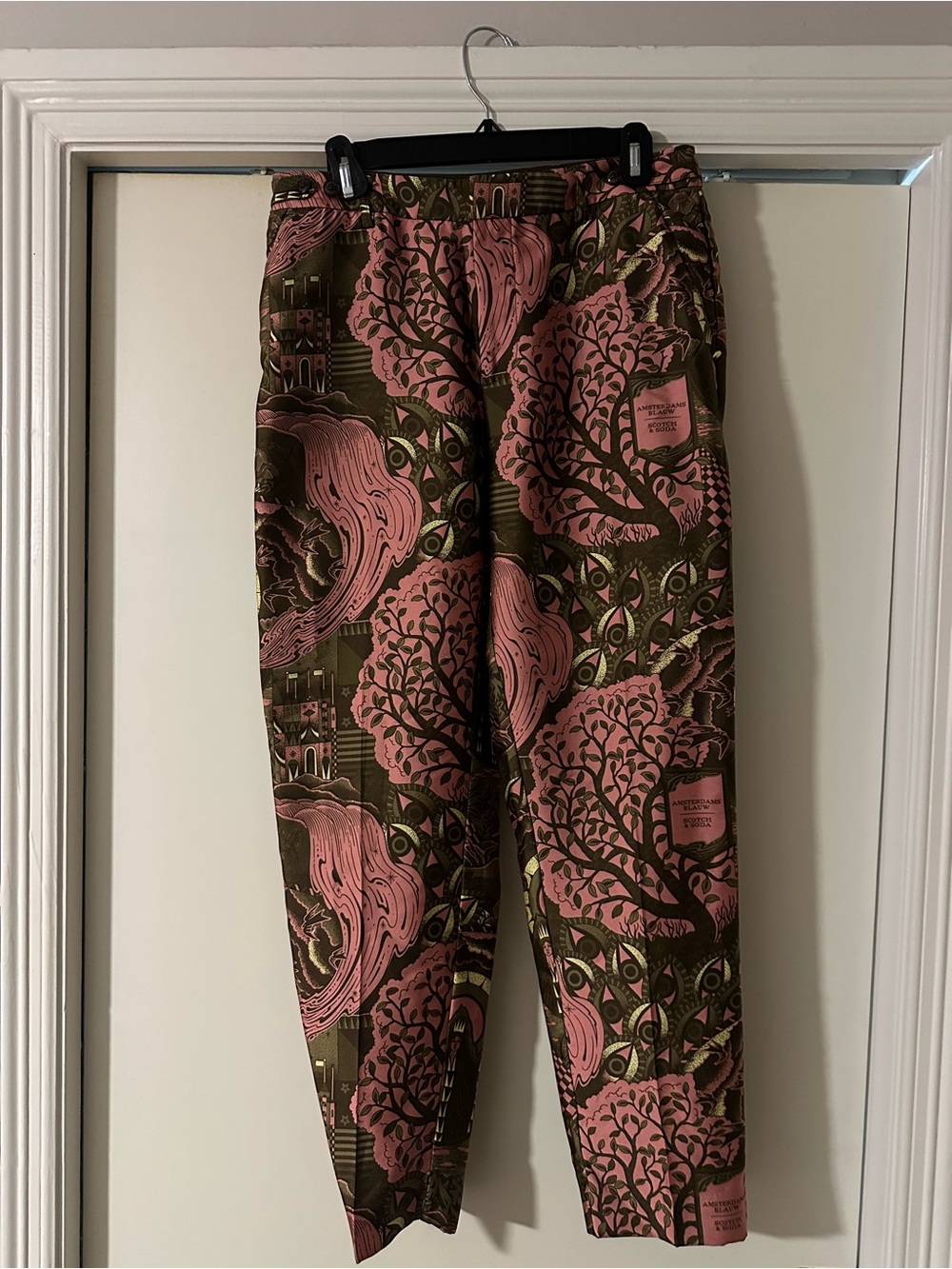 Scotch & Soda Pink and Olive Patterned Jogger Trousers